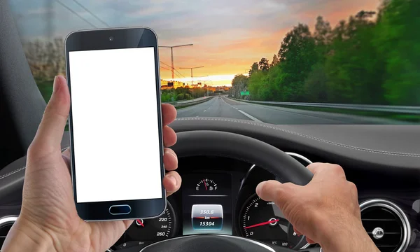 sürücü telefon mockup izole