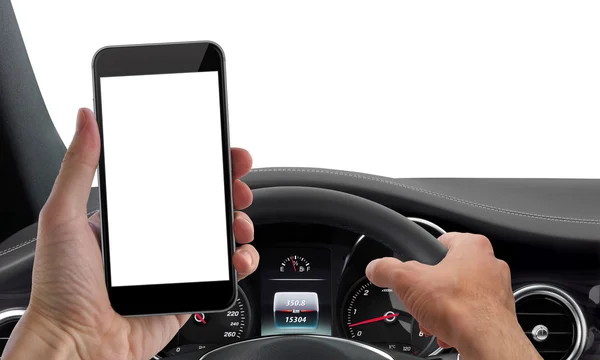sürücü telefon mockup izole