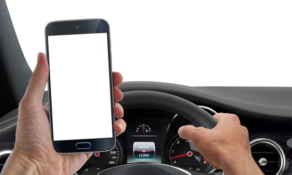 sürücü telefon mockup izole