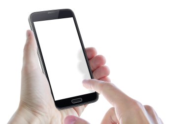 akıllı telefon elinde gösterilen el ile izole