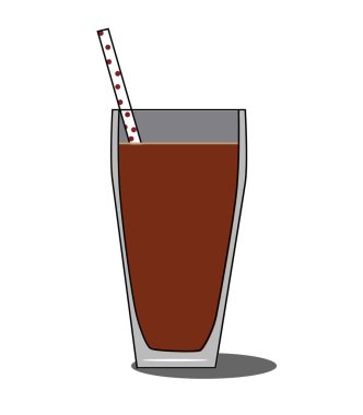 Pipetle bir bardak meşrubat. Beyaz arkaplanda vektör illüstrasyonu.