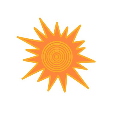 Vector icon of the sun. Decorative illustration, stylization.