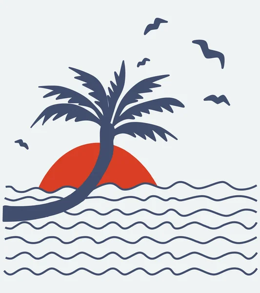 Silhouette Tropical Palm Trees Background — Vetor de Stock