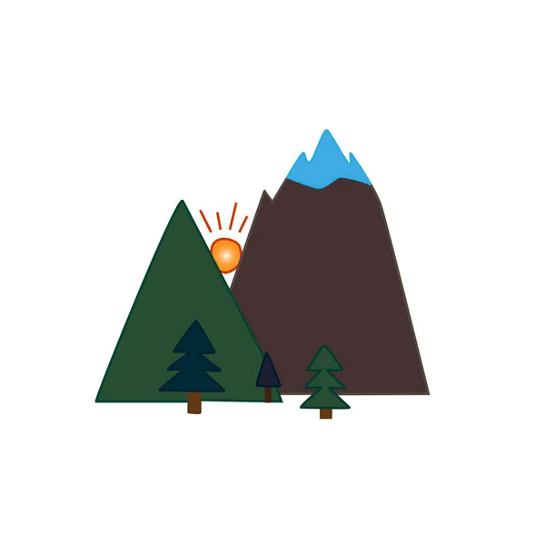 Summer Flat Vector Illustration Nature Mountains Forest — Stockvector