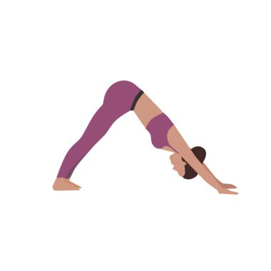 EPS10 vektörü. Evde ve spor salonunda yoga dersleri..