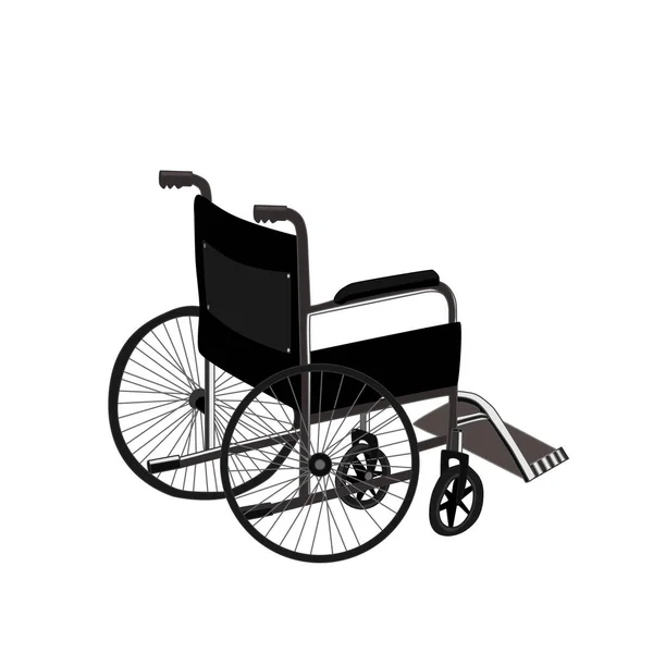 Wheelchair Isolated White Background Vehicle People Disabilities Vector Illustration Black — Stock Vector