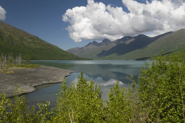 Λίμνη Eklutna Από Την Άλλη Άκρη Κρατικό Πάρκο Chugach Αλάσκα Royalty Free Φωτογραφίες Αρχείου