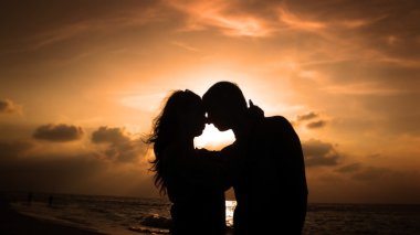 gün batımında Silhouettes