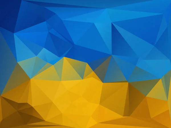 黄色青色のポリゴンの背景 — ストック写真