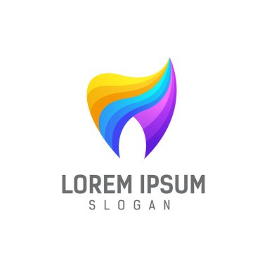 Diş logosu tasarım şablonu vektörü