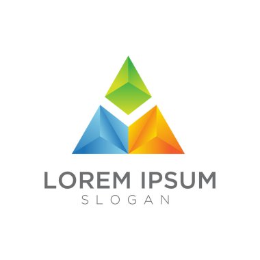 Üçgen teknoloji logo tasarım şablonu vektörü