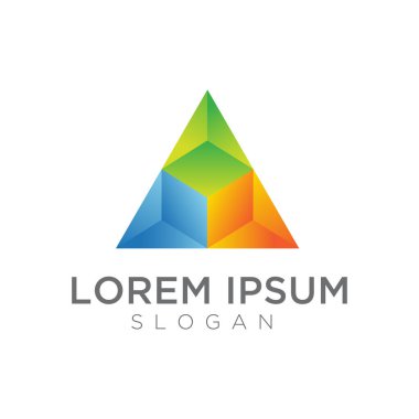 Üçgen teknoloji logo tasarım şablonu vektörü