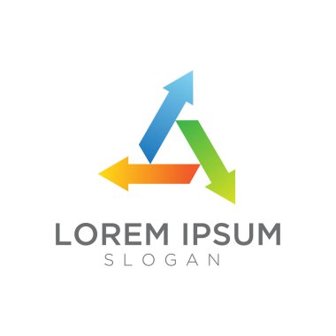 Üçgen teknoloji logo tasarım şablonu vektörü