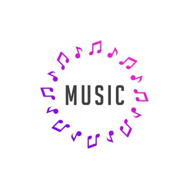 müzik logosu tasarım şablonu vektörü