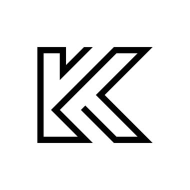 K harfi logo tasarım şablonu vektörü