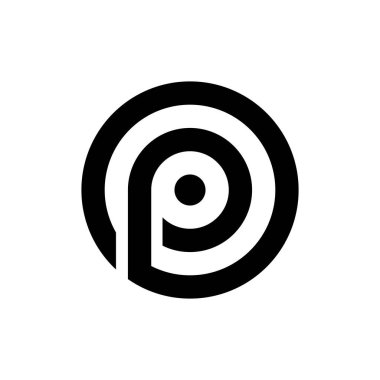 p harfi logo tasarım şablonu vektörü