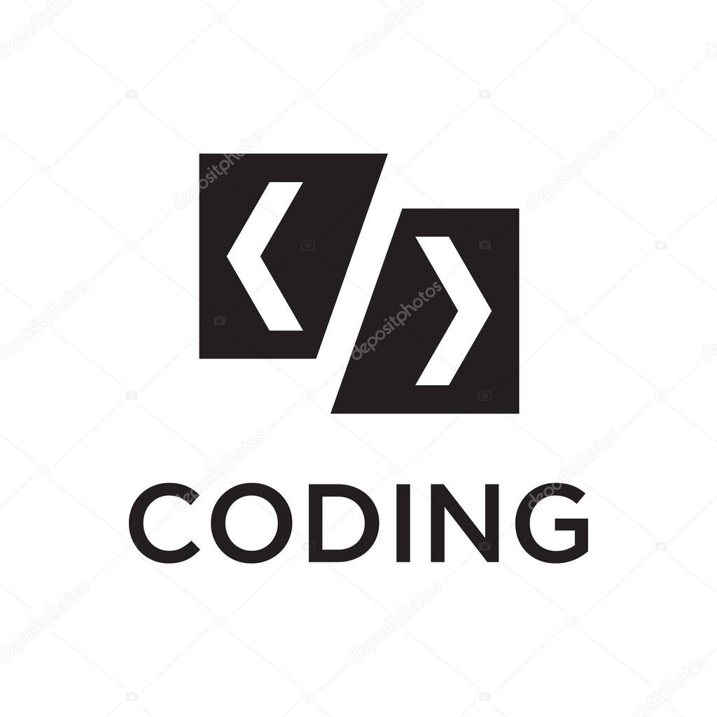 Coding logo design template vector