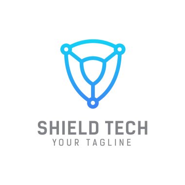 Güvenlik teknolojisi logo tasarım şablonu vektörü