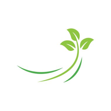 ağaç yaprağı logo tasarım şablonu vektörü