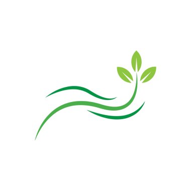 ağaç yaprağı logo tasarım şablonu vektörü