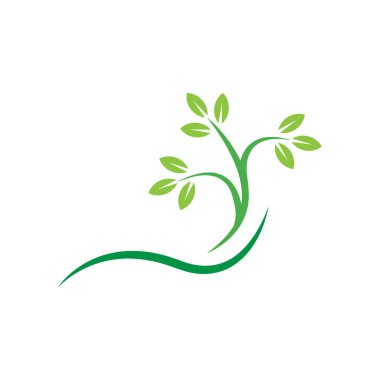 ağaç yaprağı logo tasarım şablonu vektörü