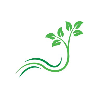 ağaç yaprağı logo tasarım şablonu vektörü