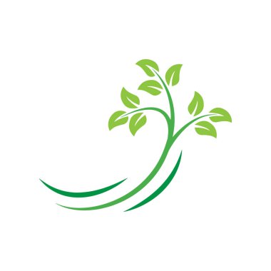 ağaç yaprağı logo tasarım şablonu vektörü
