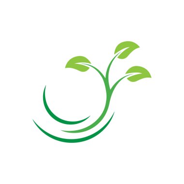 ağaç yaprağı logo tasarım şablonu vektörü