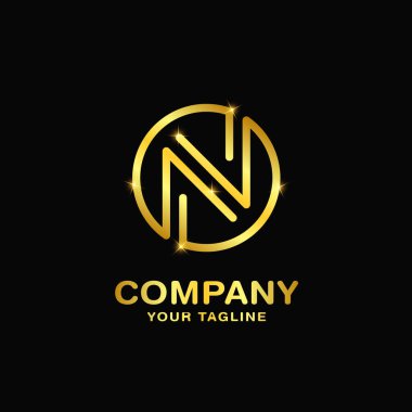 n harfi logo tasarım şablonu vektörü