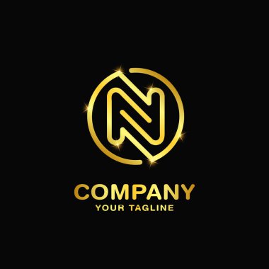 n harfi logo tasarım şablonu vektörü