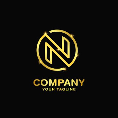 n harfi logo tasarım şablonu vektörü