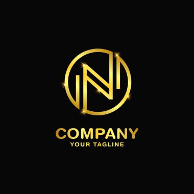 n harfi logo tasarım şablonu vektörü