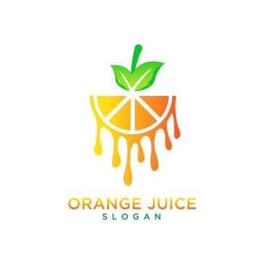 portakal suyu logo tasarımı şablon vektörü