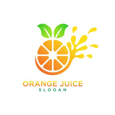 portakal suyu logo tasarımı şablon vektörü