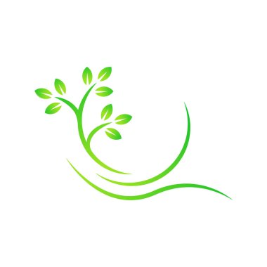 ağaç yaprağı logo tasarım şablonu vektörü