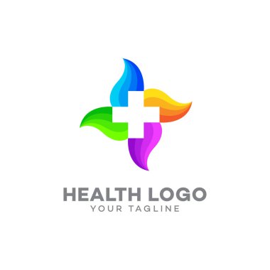 sağlık logosu tasarım şablonu vektörü