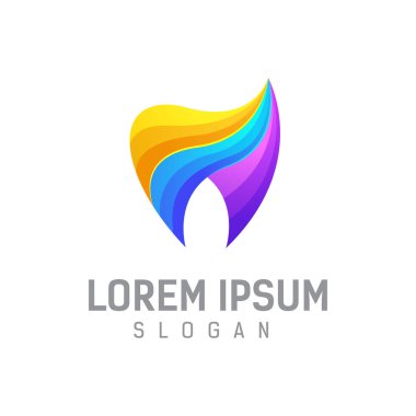 Diş logosu tasarım şablonu vektörü
