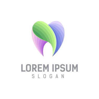 Diş logosu tasarım şablonu vektörü