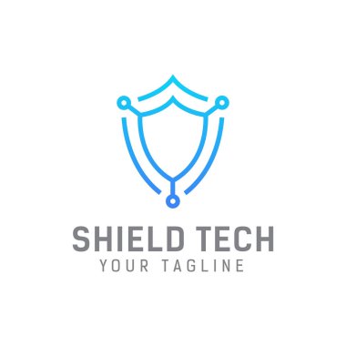 Güvenlik teknolojisi logo tasarım şablonu vektörü