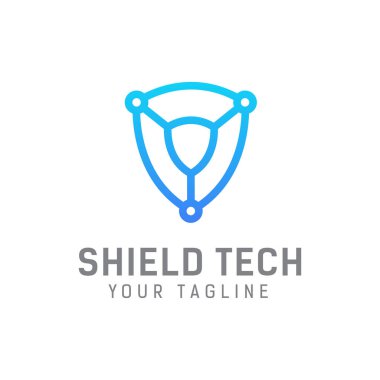 Güvenlik teknolojisi logo tasarım şablonu vektörü