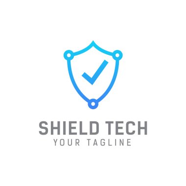 Güvenlik teknolojisi logo tasarım şablonu vektörü