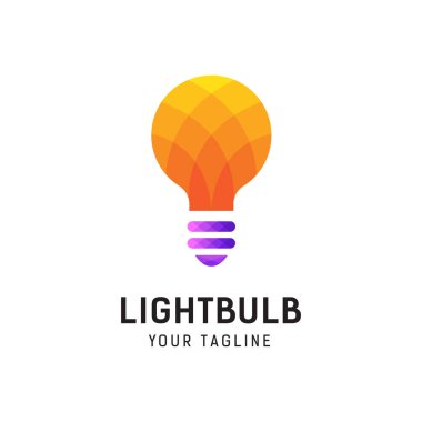 ampul logosu tasarım şablonu vektörü