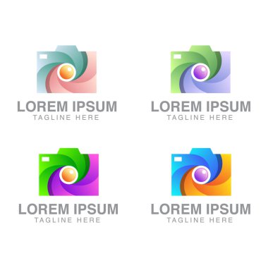 kamera logosu tasarım şablonu vektörü