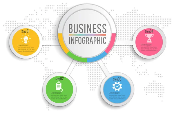 Präsentation Geschäftsinfografik Design Vektor Und Marketing Symbole Können Für Webdesign — Stockvektor