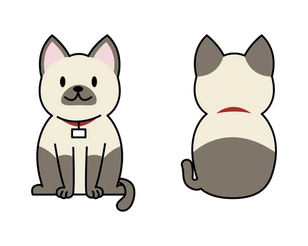 滑稽漫画 Wichianmas Cat Breed 的矢量插图 — 图库矢量图片