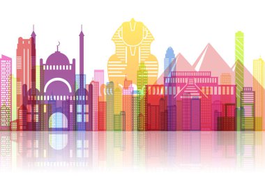 Kağıt sanatı Mısır tarihi, seyahat ve turizm konsepti.