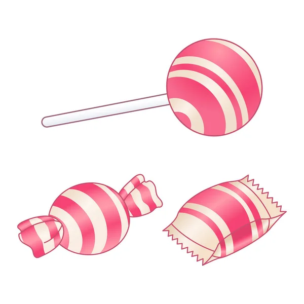 Candy Vektor Illustrationen Für Annivery Birthday Und Valentinstag Konzept — Stockvektor