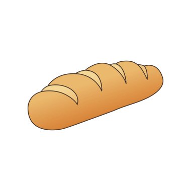 Beyaz arkaplanda izole edilmiş bir ekmek.