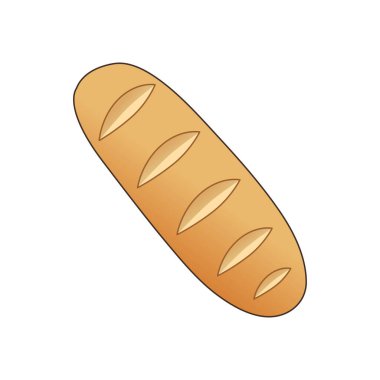 Somun beyaz ekmek, iyi fırın tasarımı karikatür tarzı vektör çizimi, beyaz üzerine izole edilmiş..