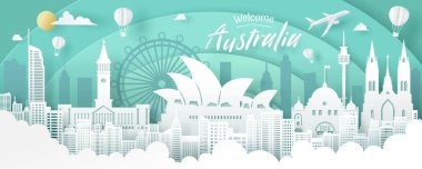 Avustralya dönüm noktası, seyahat ve turizm konsepti taşıyıcısı.